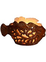 Соляная лампа Рыбка резная
